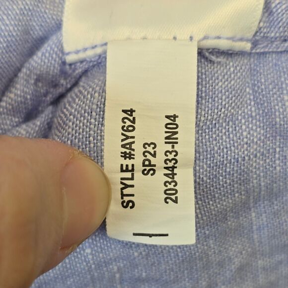 Baird McNutt J Crew Womens S Irish Linen Short Sleeve Mini Shirtdress Light Blue - Picture 15 of 16